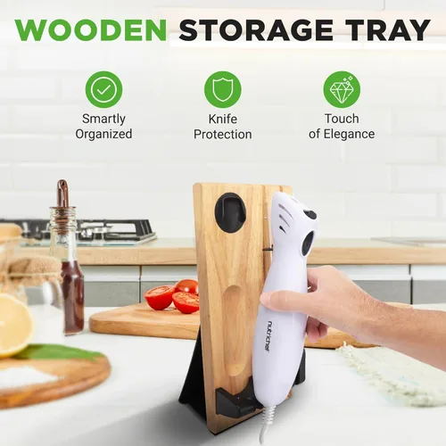 Vista 3 de NutriChef Rebanador Eléctrico de Pavo Cuchillo de Cocina Para Acción de Gracias Cortador de Alimentos Eléctrico Portátil Juego de Cuchillos