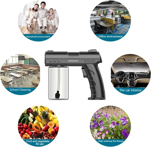 Vista 6 de Vaporizador nano, atomizador nano de luz azul manual para el hogar, vaporizador nano manual para el hogar, atomizador nano recargable. Es adecuado