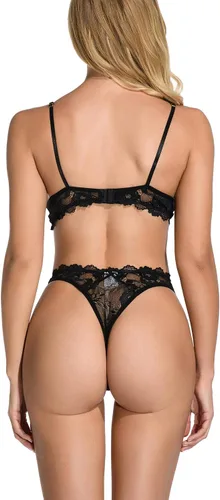 Vista 5 de Zhenaly Lencería sexy para mujer correa bralette sujetador y panty conjunto de 2 piezas ropa de dormir