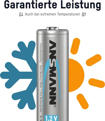 Vista 4 de ANSMANN maxE Baterías AA recargables de 2500 mAh de baja autodescarga NiMH AA batería precargada para control remoto, controlador, linterna, etc.