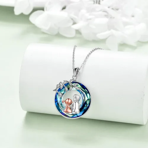 Vista 4 de CRMAD Regalos para hermanas de hermano para hermana, collar de plata de ley, joyería para regalos de cumpleaños y Navidad
