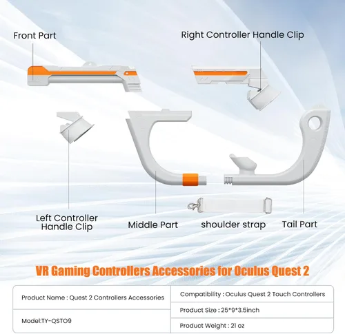 Vista 7 de Magnetic Stock for Oculus Quest 2 Controller Handle Accessories Improves Stability Better Gaming in FPS