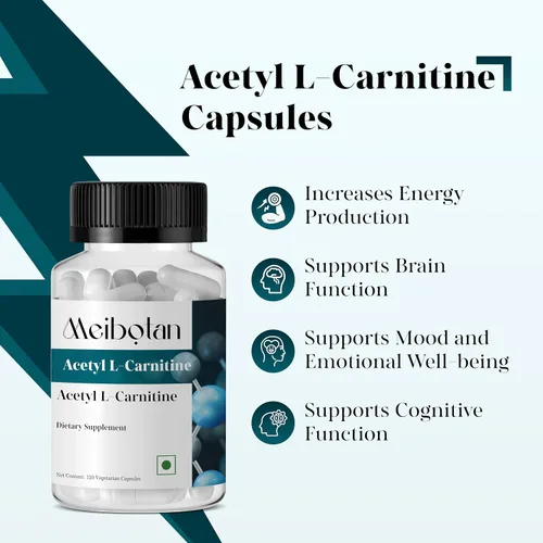 Vista 5 de Acetil L-carnitina 1,000 mg de alta potencia apoya la producción de energía, nutrición deportiva, apoya la memoria/enfoque - 120 cápsulas vegetales