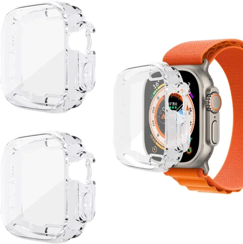 Vista 21 de Yrzper Funda protectora de pantalla compatible con Apple Watch Ultra de 1.732 pulgadas / Ultra 2 de 1.732 pulgadas, cubierta de TPU suave chapada