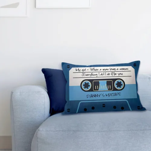 Vista 6 de NICEDREAM Funda de almohada personalizada Mixtape Retro 80s Music Pillow Cover Custom Name Throw Pillow Covers