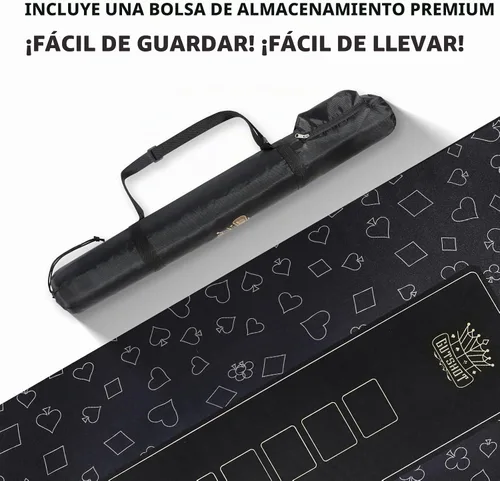 Vista 7 de GUTSHOT Alfombrilla de Póquer Plegable de Calidad de Casino Paño de Mesa de Póquer Resistente al Agua, Multi-Spandex Suave Juego Impermeable