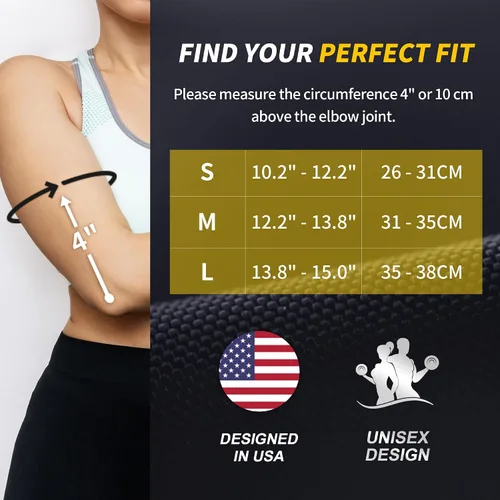 Vista 3 de CAMBIVO Paquete de 2 coderas para mujeres y hombres, coderas de compresión para tendinitis, codo de golf, codo de tenista, artritis, bursitis