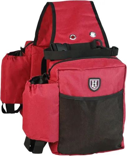 Vista 8 de Harrison Howard Equestrian Western Saddle Bag Nylon Botella de agua/engranaje Portador Conveniente Saddle Bag Negro