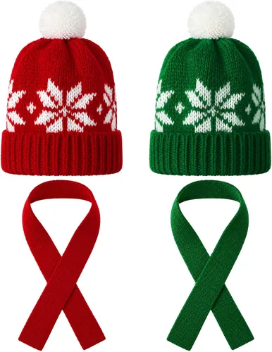 Vista 14 de Bencailor Paquete de 4 sombreros de Navidad para muñecas, color brillante