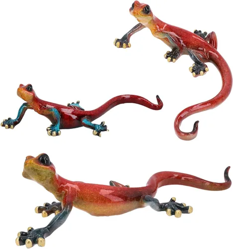 Vista 16 de AB Tools Blue Gecko Lizard Resina Cobertizo de pared Escultura Decoración Estatua Pequeña Casa Ornamento