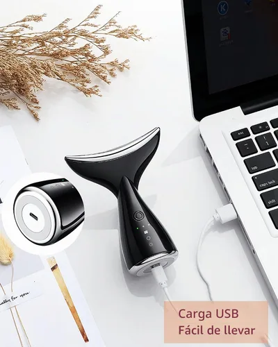 Vista 5 de Massger facial y cuello para el cuidado de la piel Masajeador facial Negro