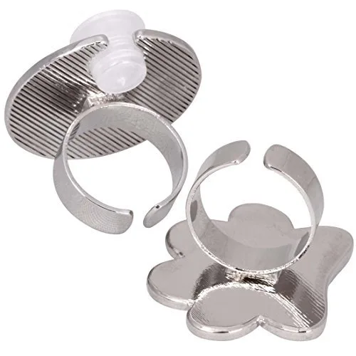 Vista 2 de AKOAK 2 unids/lote mini paleta de manicura portátil Metal Nail Art Polish Holder Paleta de pintura Anillos de dedo Herramientas de arte de uñas