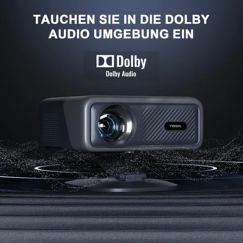 Vista 5 de [Aplicación con licencia oficial y 2500 ANSI] Proyector 4K con WiFi y Bluetooth, audio Dolby 3D y proyector inteligente