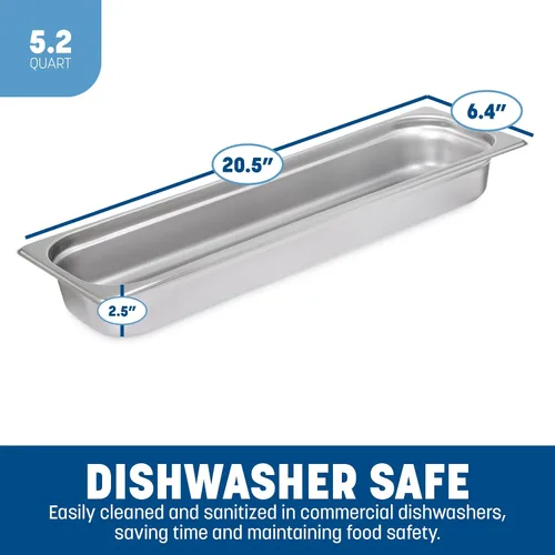 Vista 3 de Carlisle FoodService Products Durapan - Sartén larga de vapor para catering, hoteles y restaurantes, acero inoxidable, 1/2 tamaño 2.5 pulgadas