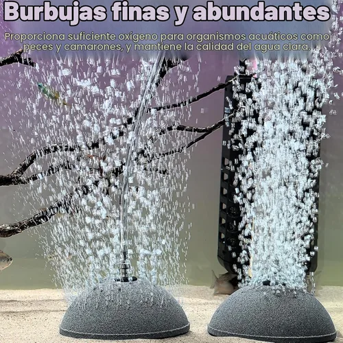 Vista 5 de kathson Difusor de forma de bola mineral de burbujas de 4 pulgadas para acuario, bomba e hidroponía (paquete de 2)