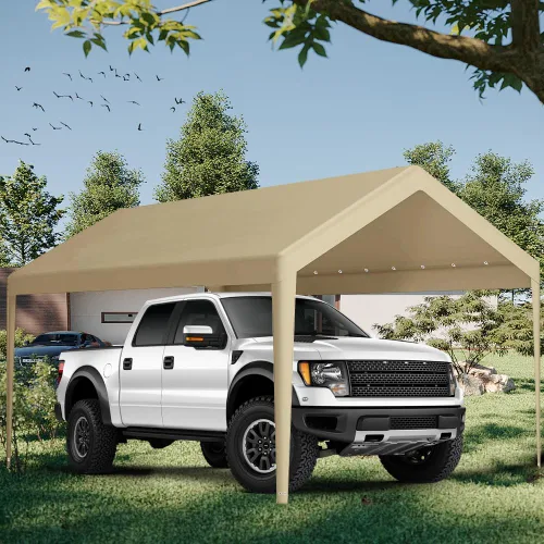 Vista 2 de Cubierta de toldo de repuesto para cochera, cubierta superior de repuesto para marco de cochera de 10' x 20', lona impermeable y protegida contra