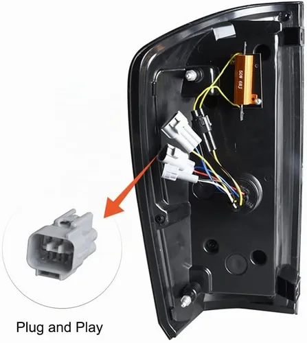 Vista 4 de Kit de luces traseras LED adecuadas para Toyota Tacoma 2016-2022, carcasa negra, efecto de luz fluida, fácil instalación