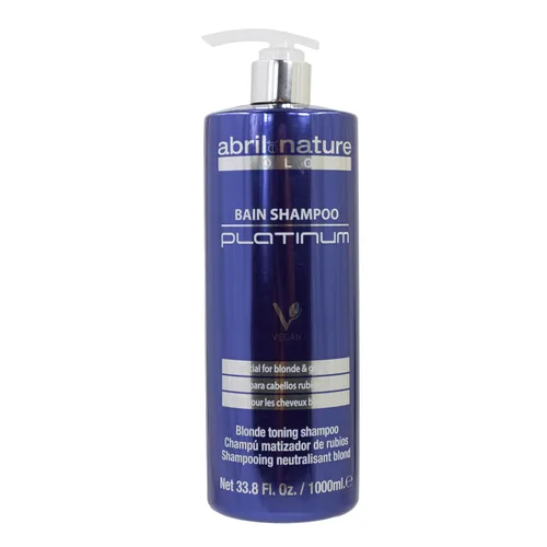 Vista 8 de abril et nature - Champú Profesional Platinum - Para Cabello Rubio, Blanqueado, Destacado y/o Gris - Tóner Violeta - Tonos Amarillos Adiós - Aspecto