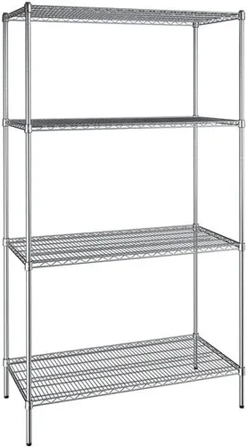 Vista 296 de Kit de 4 estantes de epoxi verde NSF de 21 x 72 pulgadas con postes de 86 pulgadas, estantería de almacenamiento resistente, kit de estantería