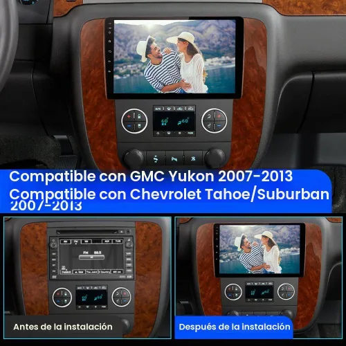 Vista 2 de Radio de coche Android 13 para GMC Yukon Chevrolet Tahoe/Suburban 2007-2013