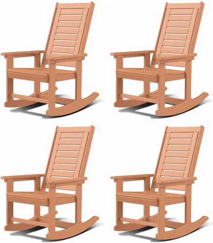 Vista 23 de GREENVINES Oversized Outdoor Rocking Chair, HDPE Rocker, Aqua