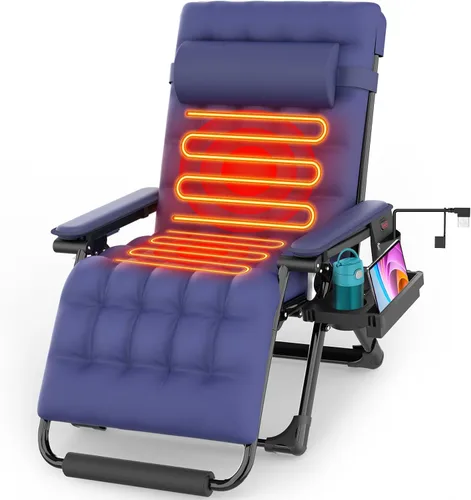Vista 15 de Suteck Heated Zero Gravity Chair, 29" XL Oversized Reclining Lounge Chairs Dark Fossil Gray