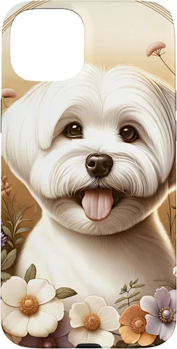 Vista 9 de Maltese Dog Summer Wildflowers Artwork Case for iPhone 17