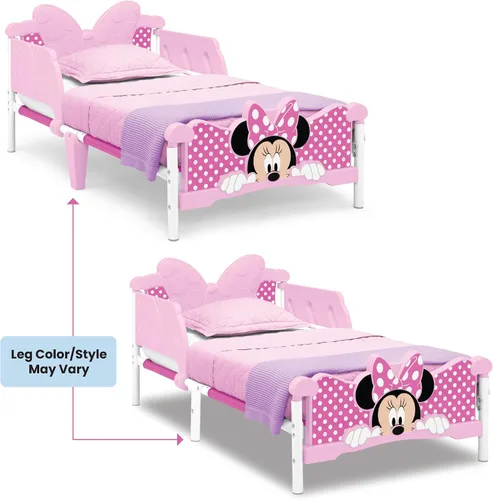 Vista 4 de Delta Children Minnie Mouse Cama para Niños Pequeños 3D, Rosa