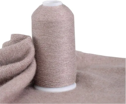 Vista 13 de Hilo 100% de cachemira, 100g de cachemira mongola lujosamente suave pura en cono para tejer a mano y ganchillo (flor beige)