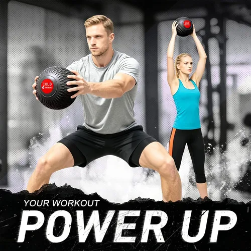 Vista 8 de Slam Ball 8-10 lb Medicine Ball Weighted Balls for Exercise and Workout, Strength, Cardio, Cross-Training and Core Workouts