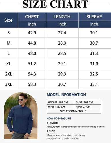 Vista 6 de WIGUREN Men's Quarter Zip Pullover Tops Lightweight Waterproof Mock Neck Jackets Casual Golf Running Sweatshirts Reflective