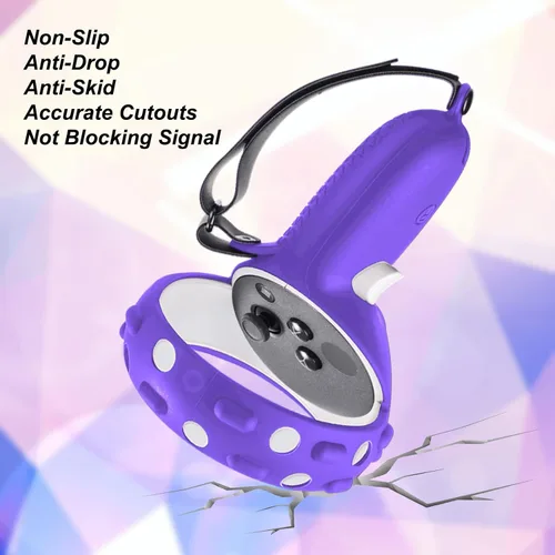 Vista 3 de Accessories Compatible with Oculus Quest 2 Silicone Touch Controller Grip Cover, Face Cover, Headset Shell Cover, Protective Lens Case, Disposable