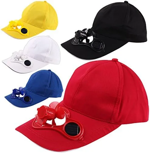 Vista 7 de Neuvikter Sombrero de pesca Sombrero de ciclismo Gorra de verano para deportes al aire libre con ventilador fresco para energía solar Ahorre