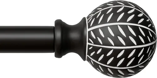 Vista 10 de QDWIS Barras de cortina de bola blancas antiguas para ventanas de 28 a 48 pulgadas, barra de cortina ajustable resistente de 1 pulgada, juego