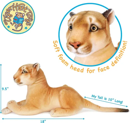 Vista 2 de TigerHart Monique The Mountain Lion - Peluche de 18 pulgadas (medida de cola no incluida)