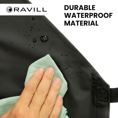 Vista 7 de Ravill Delantal impermeable para hombres y mujeres, delantales de trabajo multiusos de 35 pulgadas para lavavajillas, aseo de perros, limpieza