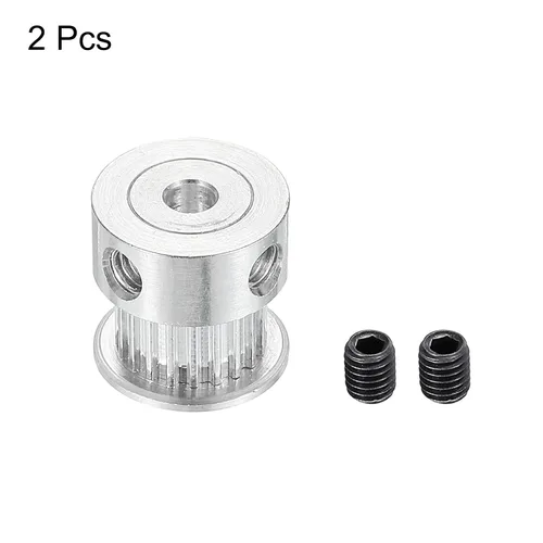 Vista 3 de MECCANIXITY Rueda síncrona de aluminio con 20 dientes de diámetro de 0.157 in con tornillo M4 para cinturón de impresora 3D, máquina CNC, paquete