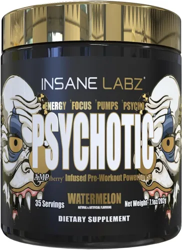 Vista 13 de Insane Labz Psychotic Gold, polvo de preentrenamiento altamente estimulante, concentración y energía de extrema duración, bombeo muscular