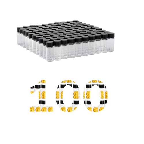 Vista 8 de Frascos de vidrio de muestra de 0.1 fl oz con tapas de rosca, botella vacía de almacenamiento de laboratorio, vidrio de borosilicato transparente