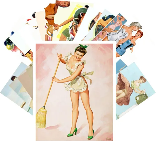 Vista 4 de PIXILUV Pinup Postal Pack 24pcs Vintage Pinup Sexy Girls Classic Sexy Girls