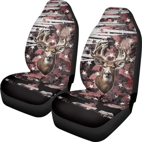 Vista 39 de Talayituse - Funda de asiento de coche con estampado de salpicaduras de pintura de la bandera americana, funda de asiento de cubo para vehículo, 4