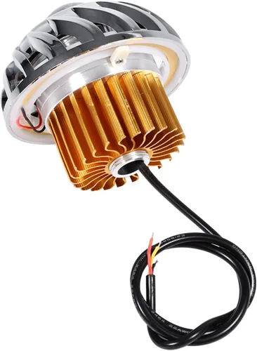 Vista 9 de Faros LED para motocicleta, bombilla para faros delanteros de motocicleta, lente de proyector LED, halo único, ángel, diablo, luz de punto de luz