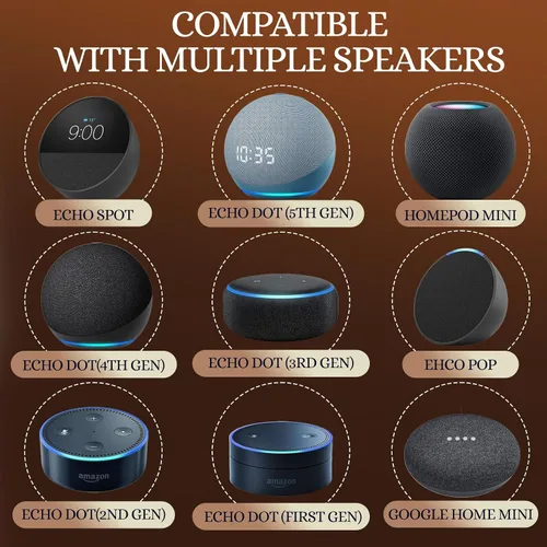 Vista 6 de Dream Color - Base de altavoz con luz LED, soporte de escritorio, compatible con Echo Dot (5ª generación), Echo Spot, HomePod Mini, Echo Dot
