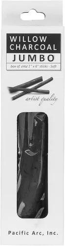 Vista 15 de Pacific Arc Artist Vine Charcoal, mediano, negro, 12 piezas, palitos de carbón de vid de artista, carbón de dibujo mediano y suave