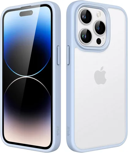 Vista 25 de JETech Funda mate para iPhone 14 de 6.1 pulgadas, a prueba de golpes, protección contra caídas de grado militar, cubierta trasera translúcida