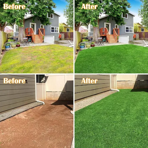 Vista 7 de Weidear Hierba artificial de 3 pies x 3 pies, alfombra de césped artificial de 1.38 pulgadas, alfombra de césped sintético de 4 tonos, césped