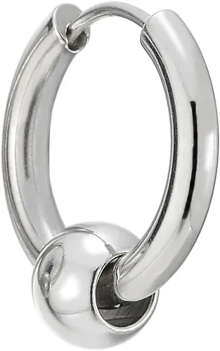 Vista 4 de Aretes de aro con bisagras de acero inoxidable para hombres y mujeres, 2 piezas