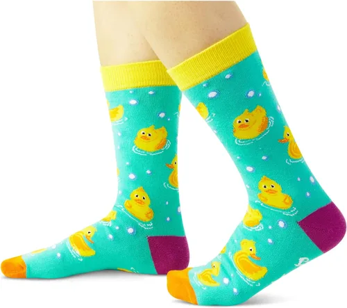 Vista 2 de Zmart Calcetines divertidos de goma para mujer, calcetines de pato lindos para hombres, regalos de pato de goma, regalos para amantes de los patos
