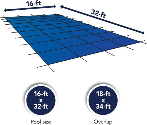 Vista 3 de Cubierta de seguridad rectangular para albercas, para proteger contra la suciedad, Azul