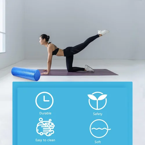 Vista 4 de PRETYZOOM Rodillo de columna de masaje muscular de yoga de espuma de alta densidad azul para fitness relajación corrección de postura y terapia